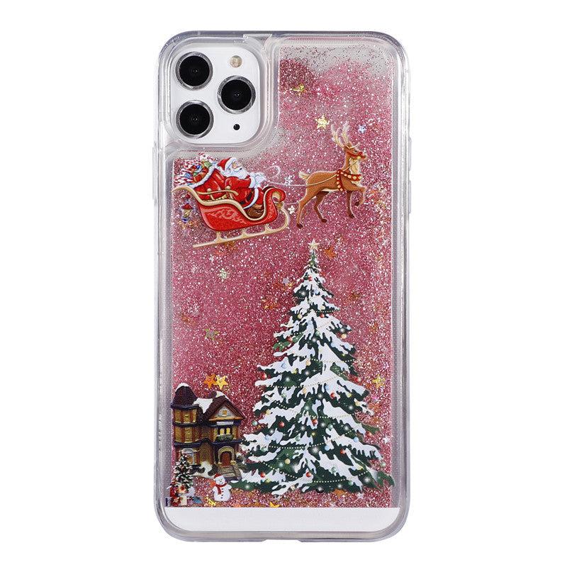 【ONLY $16.99】Apple mobile phone quicksand Christmas mobile phone case