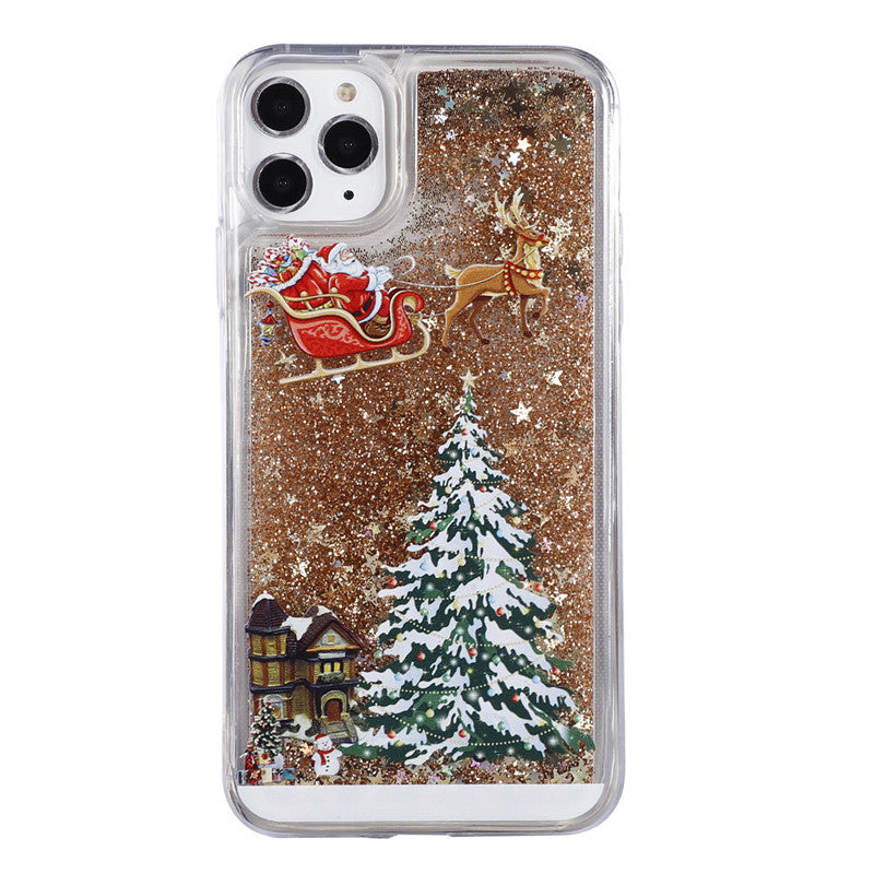 【ONLY $16.99】Apple mobile phone quicksand Christmas mobile phone case