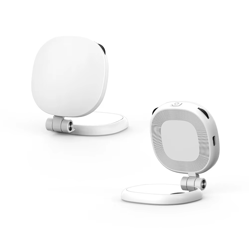 Magnetic Selfie Light Compatible with MagSafe iPhone Folding LED Phone Fill Ring Lighting with Mirror for Video Conference