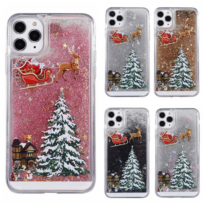【ONLY $16.99】Apple mobile phone quicksand Christmas mobile phone case