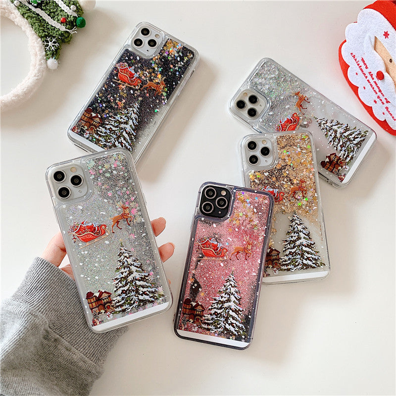 【ONLY $16.99】Apple mobile phone quicksand Christmas mobile phone case