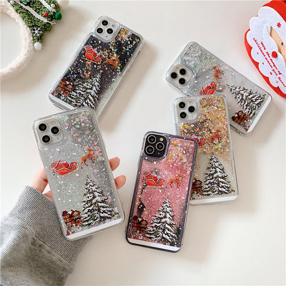【ONLY $16.99】Apple mobile phone quicksand Christmas mobile phone case