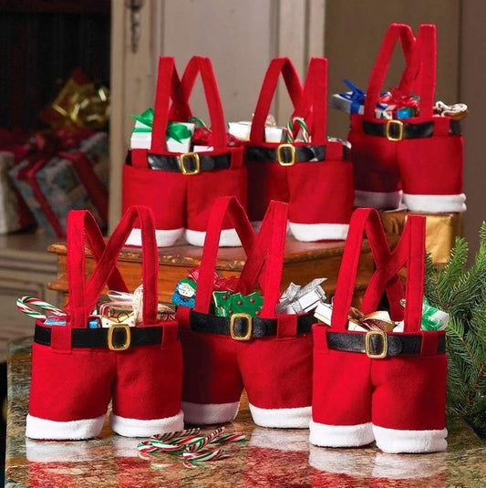 Christmas decorative gift bags, candy bags, Santa Claus pants-shaped cute candy bags
