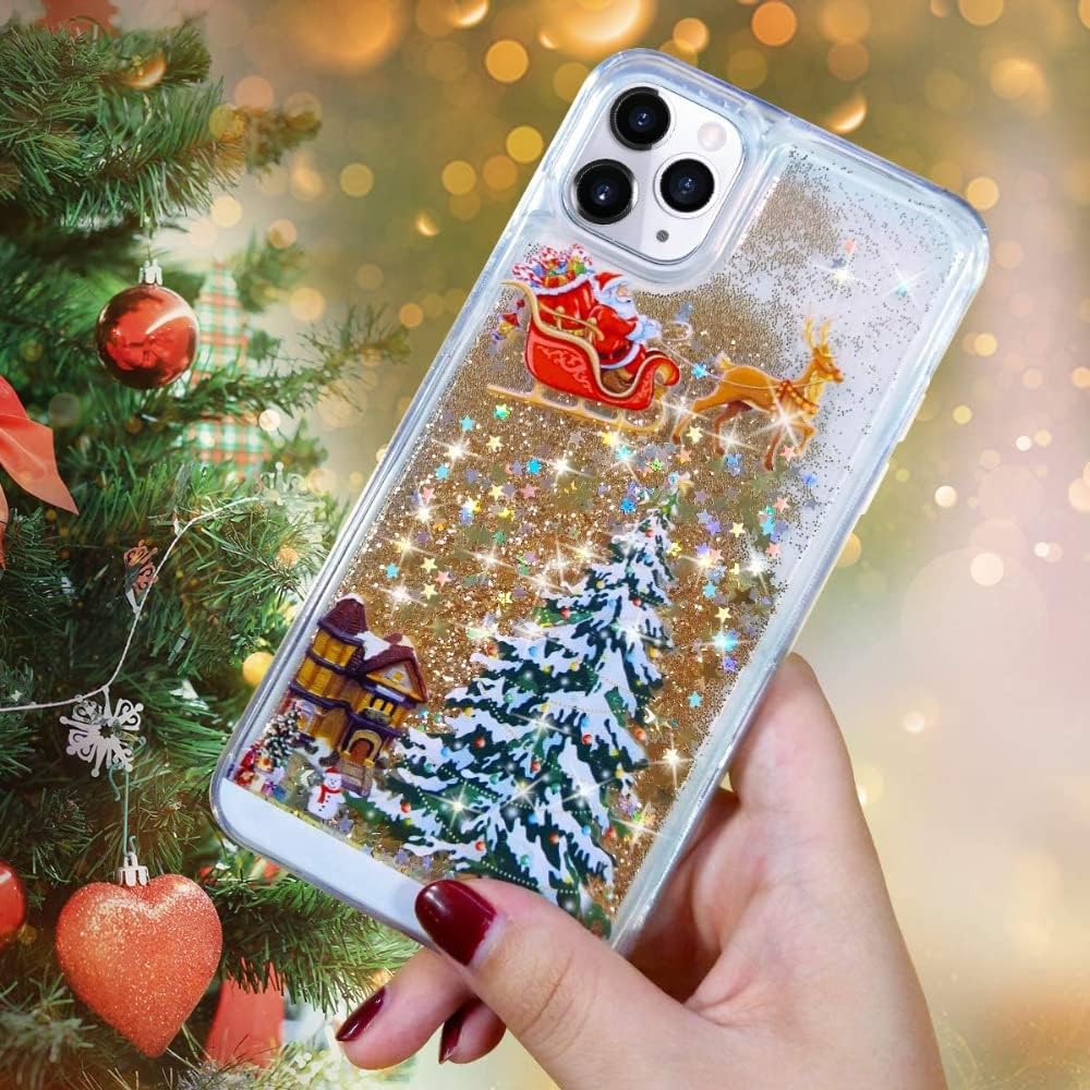 【ONLY $16.99】Apple mobile phone quicksand Christmas mobile phone case