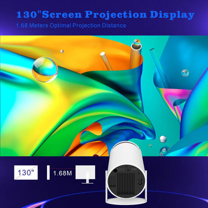 4K mini smart projector, suitable for movie projection, compatible with mobile phones.