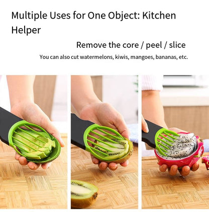 Avocado slicer, pitter, and peeler combination