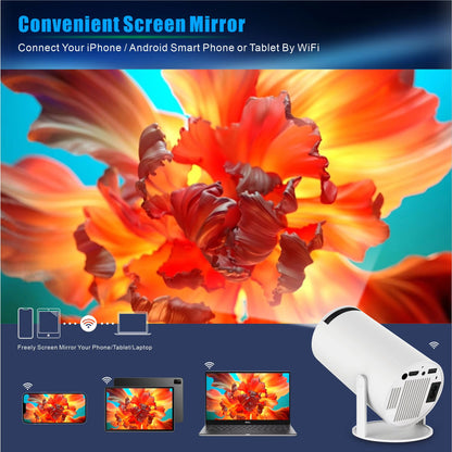 4K mini smart projector, suitable for movie projection, compatible with mobile phones.