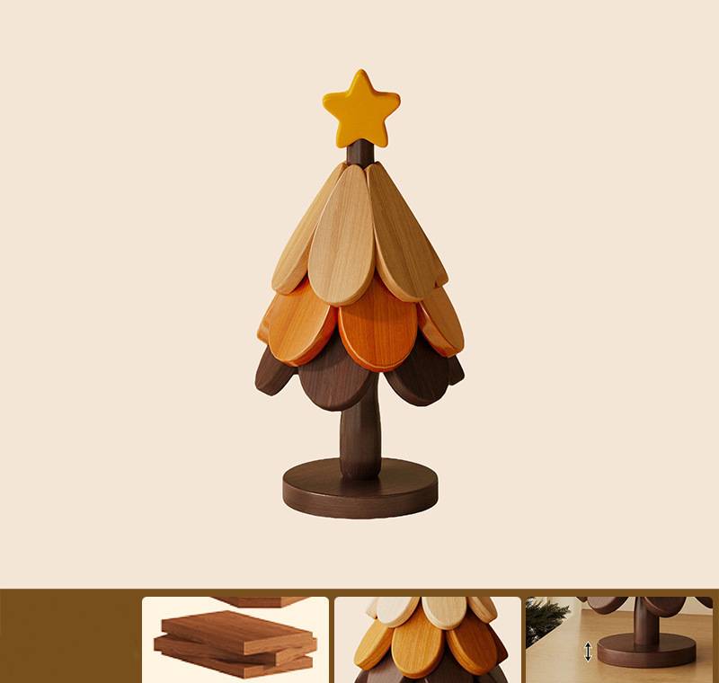 🎁Early Christmas Hot Sale 🎅Natural Tree Trivet Set -Stars&Apples