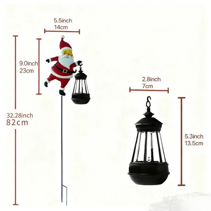 Solar Santa Watering Can Garden Light with Cascading LED Lights – Outdoor Waterproof Stake Light for Christmas & Holiday Decor