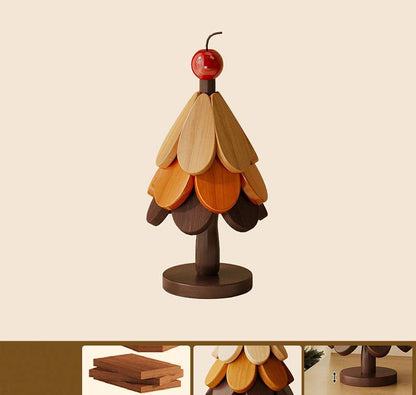 🎁Early Christmas Hot Sale 🎅Natural Tree Trivet Set -Stars&Apples