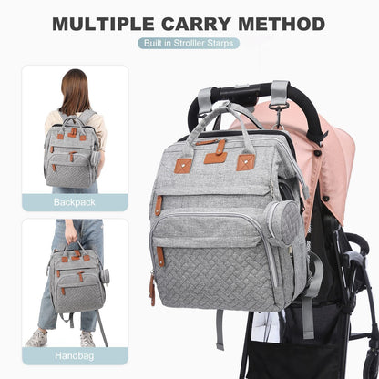 【FREE SHIPPING】Diaper Bag Backpack with Change Station