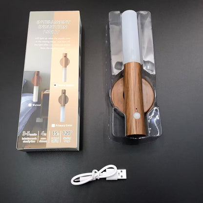 Wood grain motion sensor night light - 3 colors change