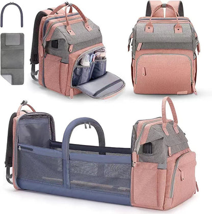 【FREE SHIPPING】Diaper Bag Backpack with Change Station