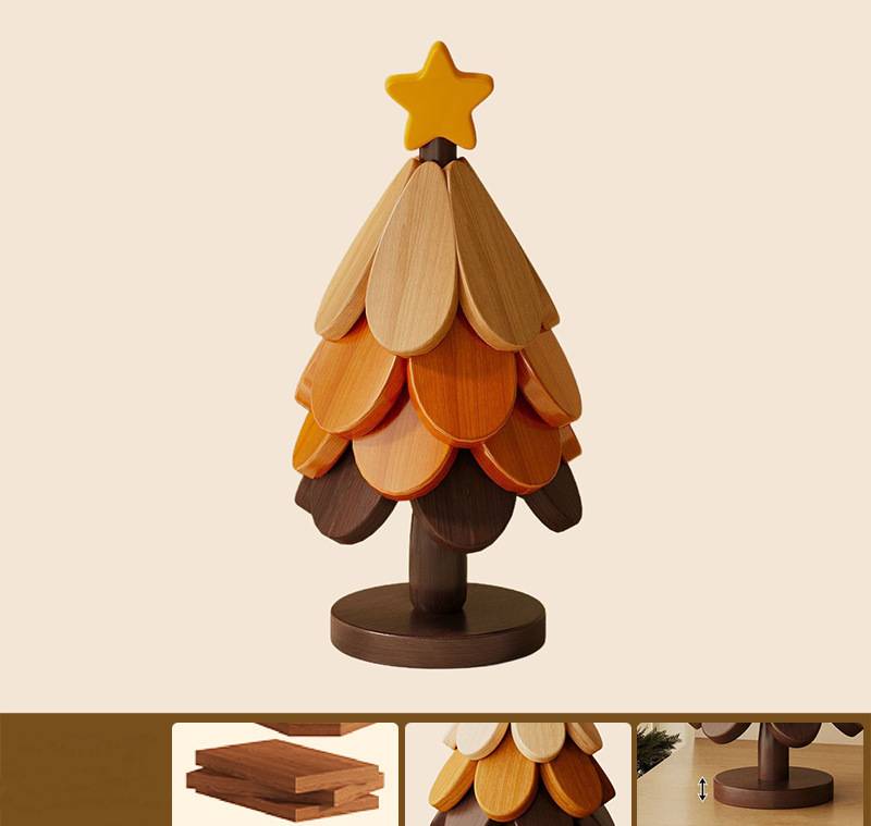 🎁Early Christmas Hot Sale 🎅Natural Tree Trivet Set -Stars&Apples