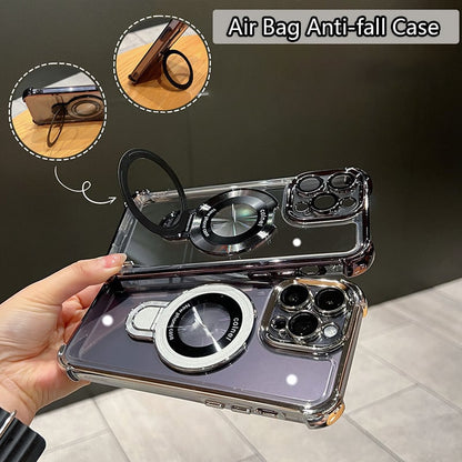 🔥New In Phone Case for iPhone 17 Series - Four Corners Air Cushion Anti-fall Case for iPhone with Invisible Ring Stand