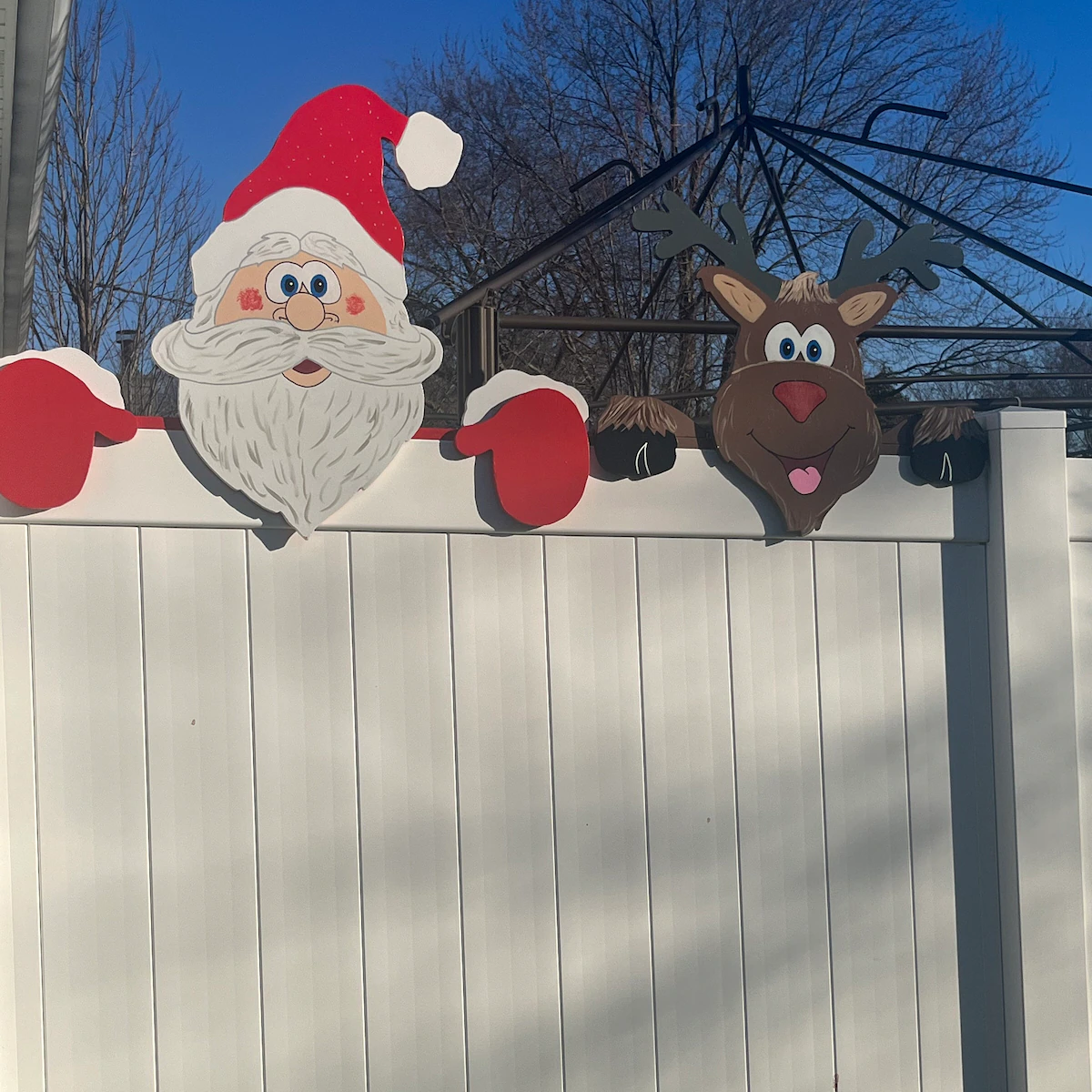 🔥Black Friday Mega Sale🎅Christmas Fence Peeker - outdoor holiday decoration sign