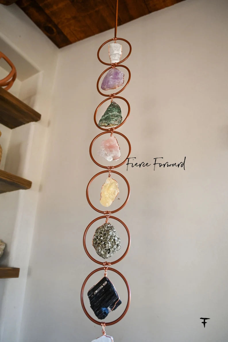 Raw Crystal 7 Chakra Gemstone Wall Decor