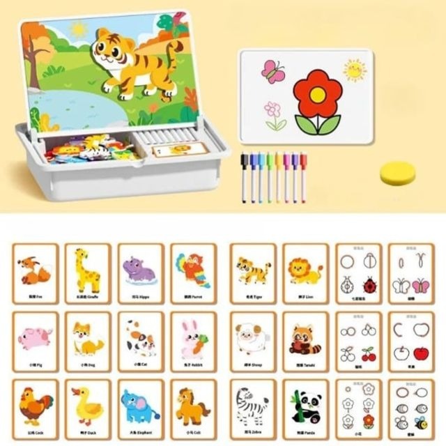 ✨HOT SALE 49% OFF💫Magnetic Puzzles Face Dress Up Travel Game Double Side Preschool Educational Learning Toy for Kids