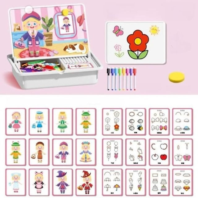 ✨HOT SALE 49% OFF💫Magnetic Puzzles Face Dress Up Travel Game Double Side Preschool Educational Learning Toy for Kids