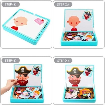 ✨HOT SALE 49% OFF💫Magnetic Puzzles Face Dress Up Travel Game Double Side Preschool Educational Learning Toy for Kids